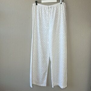 Tommy Bahama White Drawstring Waist Lightweight 100% Cotton Coverup Pants Size L